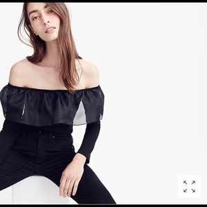  J. Crew Off shoulder Black Top 